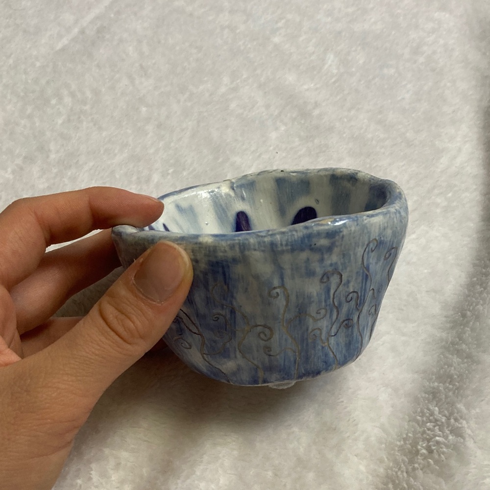 Handcrafted Blue Ceramic Bowl
